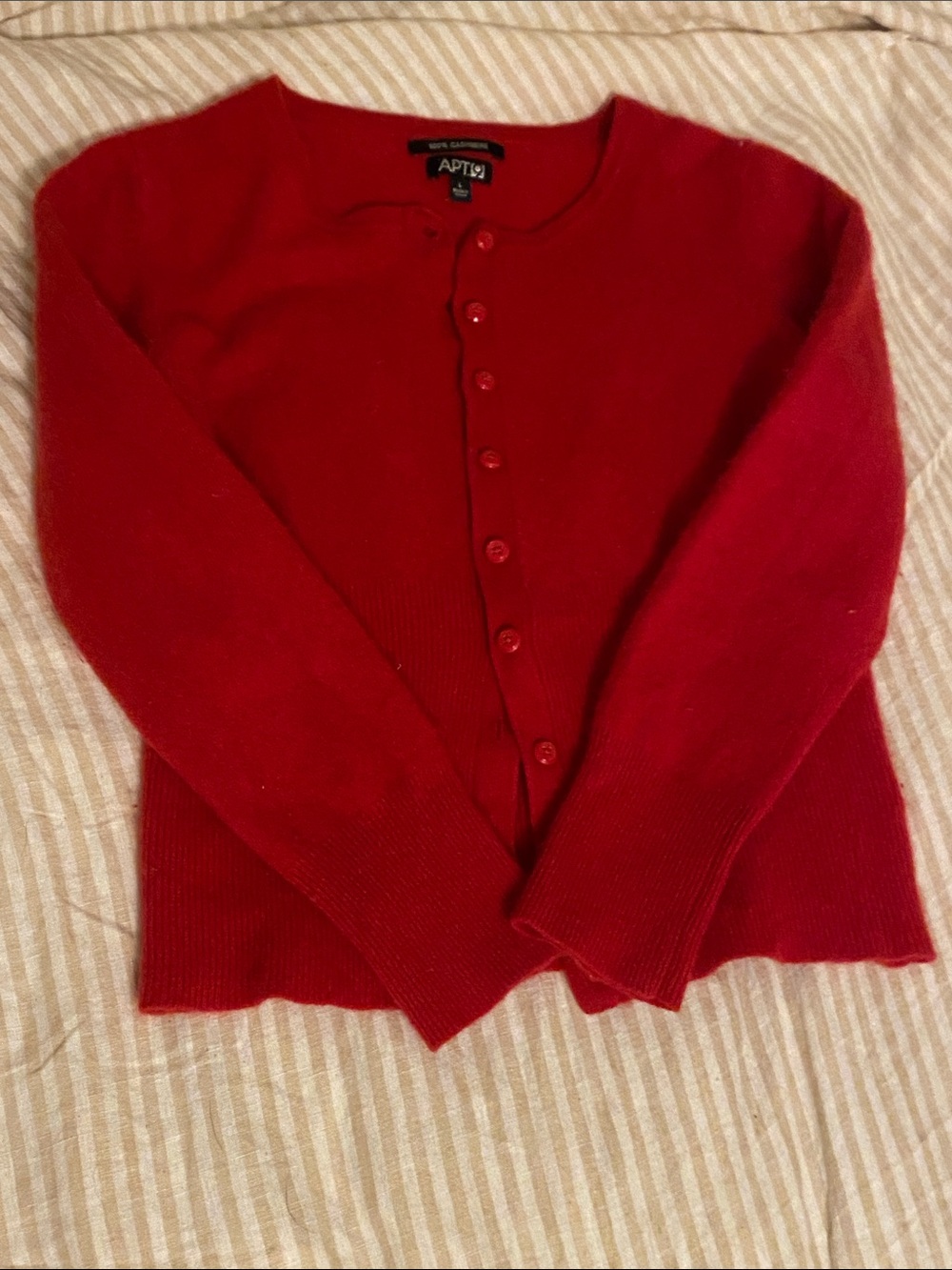 Apt. 9 Bright Red Cashmere Cardigan